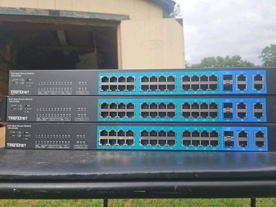 * USED LOT OF 3* TRENDnet TPE-224WS Web Smart PoE Switch