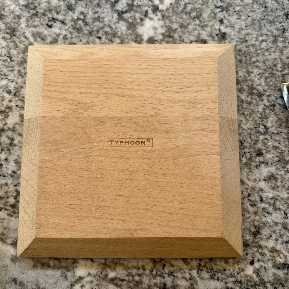 Juego de picadora y tabla de madera Typhoon grande de acero inoxidable para cocina Foto 3 de 4