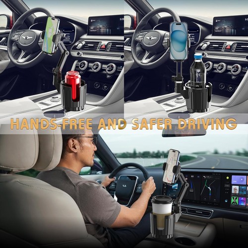 Porta Telefono per la Tua Auto, 2 in 1 Portabicchieri Universale Espansore Regolabile B... - Foto 7 di 7