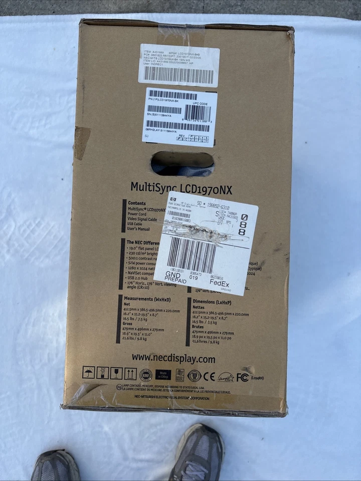 NEC MultiSync LCD1970NX ~ 19" SXGA LCD Display Monitor ~ Black ~ NEW IN BOX - Image 4 of 4
