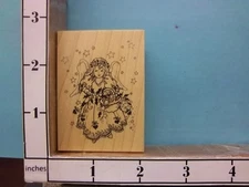PSX F-431 Holiday Angel Stars Scroll Basket Hearts Christmas rubber stamps 20G