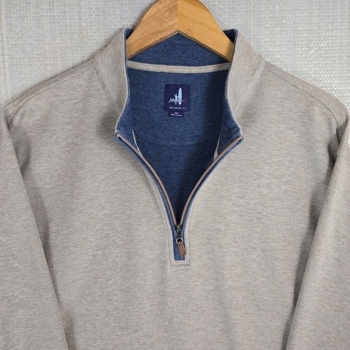 JOHNNIE-O Size 2XL Mens Khaki 1/4 Zip Soft Cotton/Lyocell Pullover Sweatshirt - Picture 3 of 11