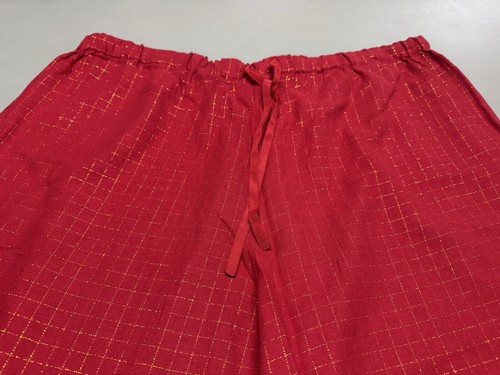 NWT Intimates Essentials Women's Pajama Set Red/Gold Lines Button Front Size 2X - Picture 11 of 16