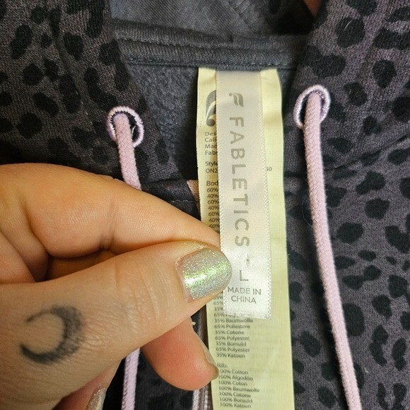 Fabletics Gray Leopard Print Fleece Jumpsuit - image 6