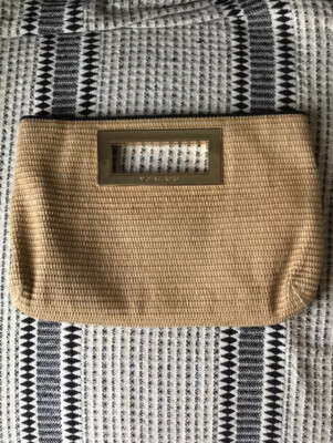 Michael Kors Light Brown Women's Straw Clutch Bag Purse Wallet