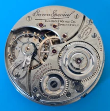 VINTAGE 16 SIZE 23 JEWEL ILLINOIS BUNN SPECIAL MODEL 11 POCKET WATCH PARTS