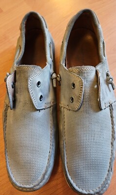 John Varvatos Usa Men Slip On Schooner Gray Boat Shoes Suede  display picture 3