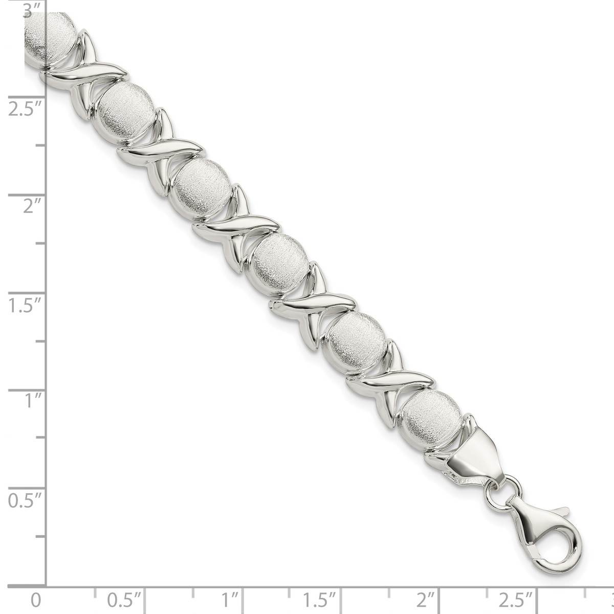 Silver Polished and Satin X and O Bracelet QG3306 | eBay Silver Polished and Satin X and O Bracelet QG3306 | eBay