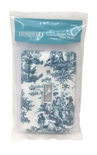 Single Switch Wall Plate Bisque Blue French Toile