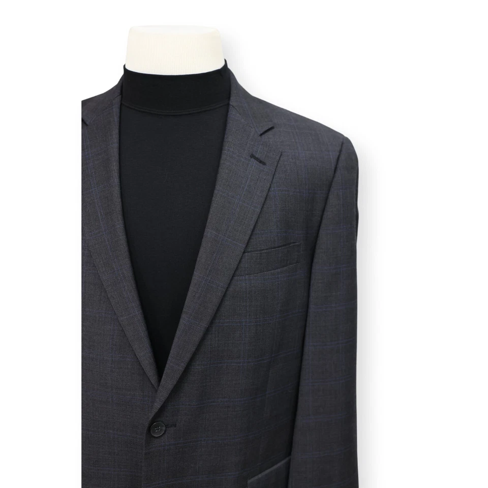 NAUTICA Hombre Gris Carbón Cuadros 100% Lana Abrigo Deportivo Traje Chaqueta Blazer 42 L Foto 3 de 4