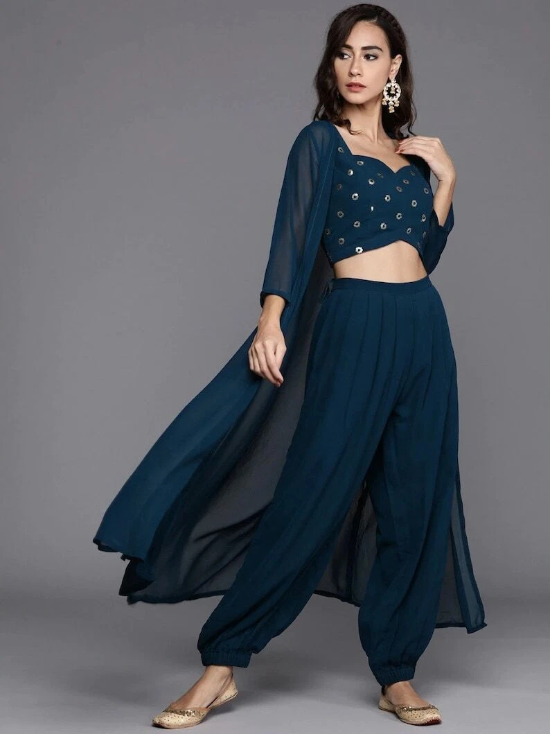 Ethnic crop top and pants Collection Online - Rent Designer Ethnic Ethnic  crop top and pants for Women and Men @Rentitbae.com