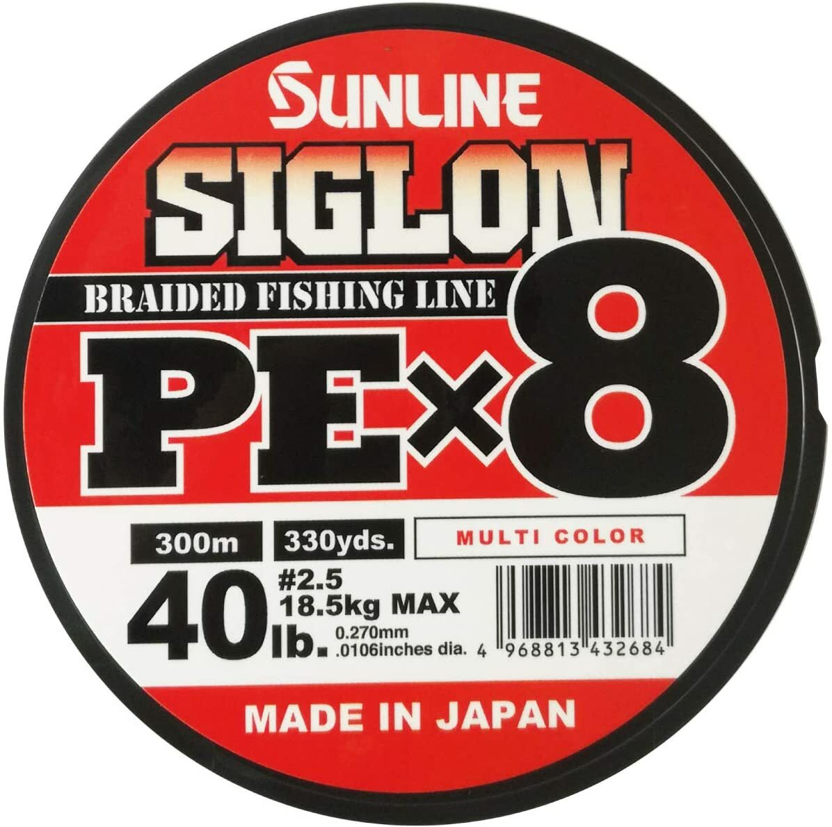 SUNLINE Fishing Line SIGLON PE X8 300m #2.5 40lb Multicolor