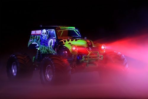 Traxxas Set luci LED rosse 1:10 Grave Digger 3686 Monster Jam RC corpo camion assiale - Foto 3 di 3