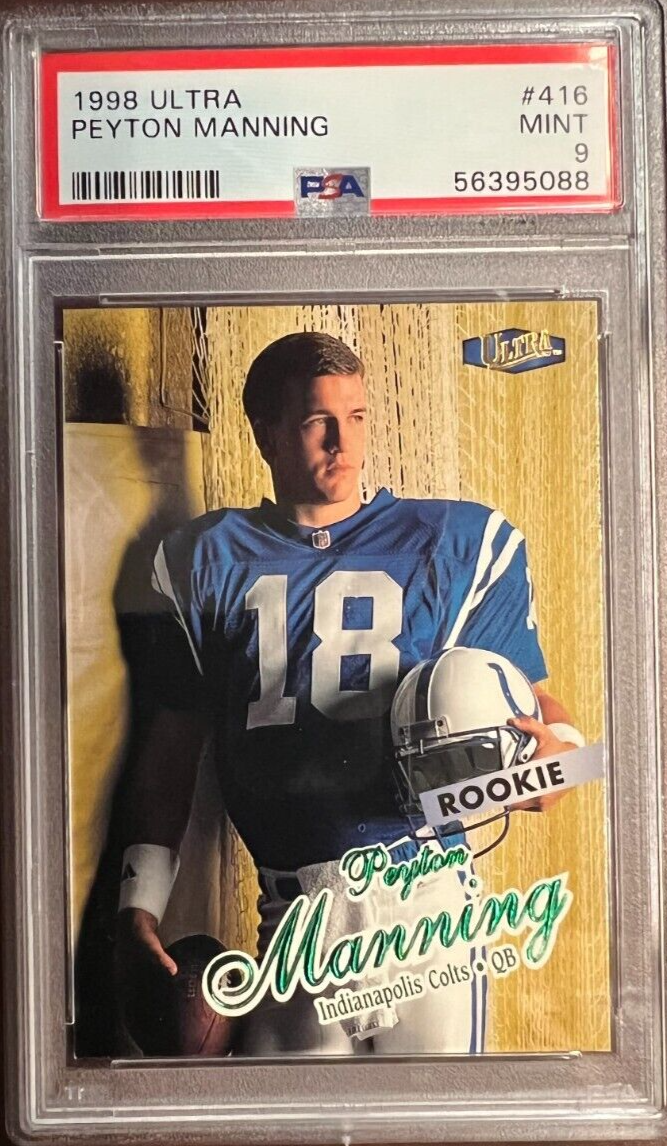 1998 Fleer Ultra PEYTON MANNING Rookie RC #416 PSA 9 Colts 1998 Fleer Ultra PEYTON MANNING Rookie RC #416 PSA 9 Colts