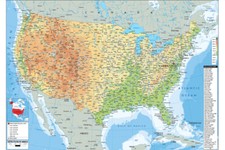 United States Map US USA Geography Poster Wall Print Mural For Kids Children