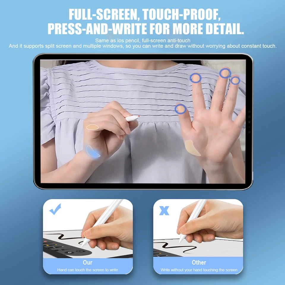 Stylus Pencil For Apple iPad 2018-2024 10/9/8/7/6th Gen Pro 11" &12.9" Air 5/4/3 - Image 4 of 4