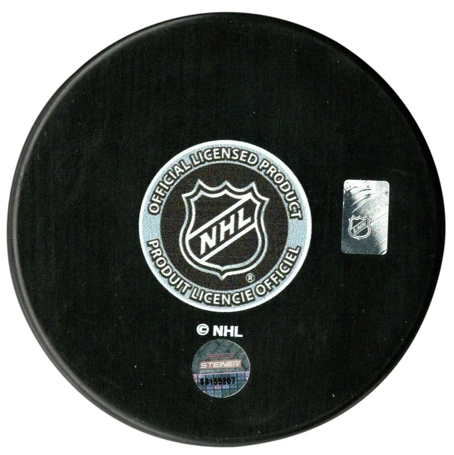 Brian Leetch Firmado Autografiado Logo Puck NHL New York Rangers Steiner Foto 2 de 2