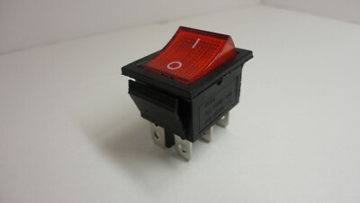 KCD4 16A 250VAC 20A 125VAC Rocker Switch Button On Off Snap In Plug 6 Pins RED