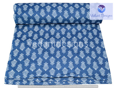 5 Yard Indian Indigo Print Fabric Blue 100% Cotton Dress Handmade