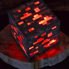 MINECRAFT Redstone Ore Night Light Touch Cube Light Up Interactive ThinkGeek