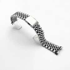 18mm-22mm Curved End Metal Bracelet Stainless Steel Jubilee Watch Band Strap