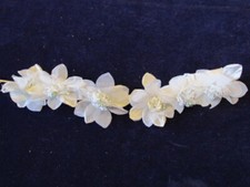 Vintage Millinery Flower White w/Blue Tip 14" Trim for Hair Bridal Headpiece NH8