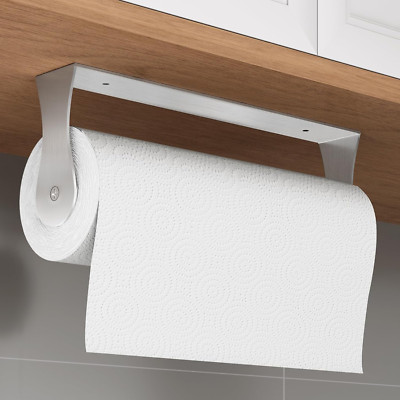 Paper Towel Holder under Cabinet, Silver Paper Towel Holder Wall Mount, Stainles