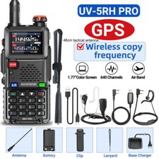 5RH GPS WALKIE TALKIE MULTI BAND RECHARGEABLE TWO WAY RADIO 48CM HEADSET CABLE