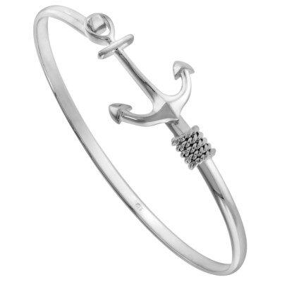 925 Sterling Silber Angelhaken Armreif Armband Haken & Öse Verschluss 7,5'' lang