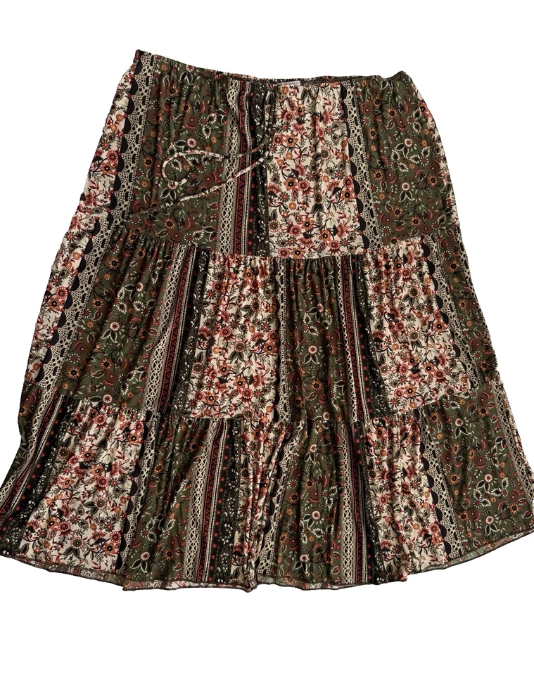 Lote De 2 Falda Western Vintage Años 90 Y2K Boho Patchwork Cottagecore Pradera Talla XXL Foto 2 de 4