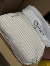 Quince European Linen Stripe Duvet Cover Set King/Cali King In Natural/White Str