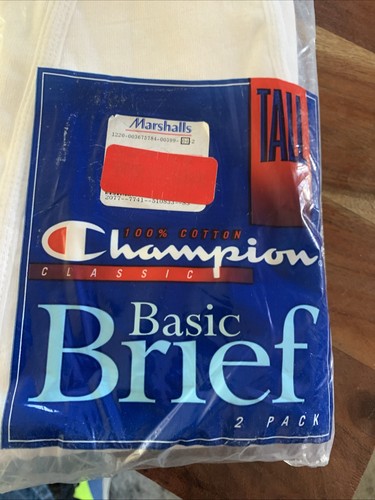 CHAMPION 1997 WHITE COTTON TALL BASIC BRIEFS UNDERWEAR 2 PACK SIZE 40 BRAND NEW - Picture 2 of 7