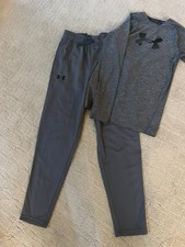 Boys Under Armour Set Lot Heatgear Joggers And Long Sleeve Top Med Youth