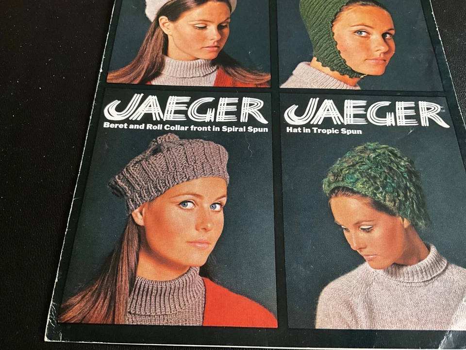 VINTAGE JAEGER 4002 KNITTING PATTERN - COSY HEADWARMERS BERETS BIBS HELMET & HAT - Image 3 of 3
