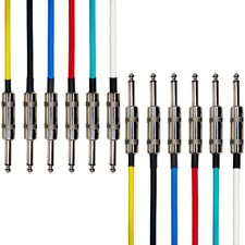 AxcessAbles Audio 1/4-Inch TS Patch Guitar Bass Amp Cables - Metal Connector...