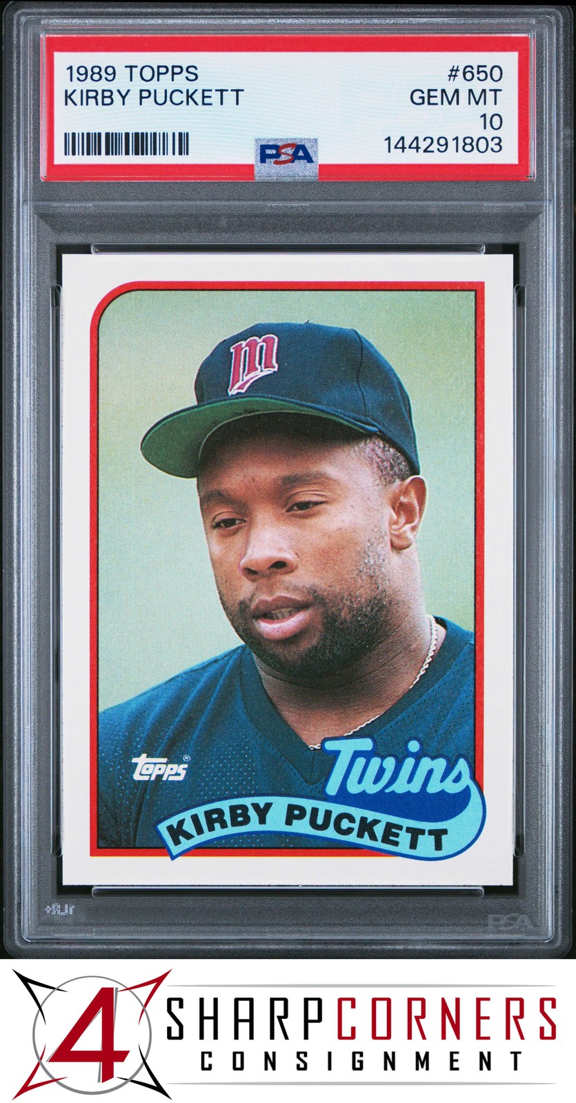 1989 TOPPS #650 KIRBY PUCKETT TWINS HOF PSA 10