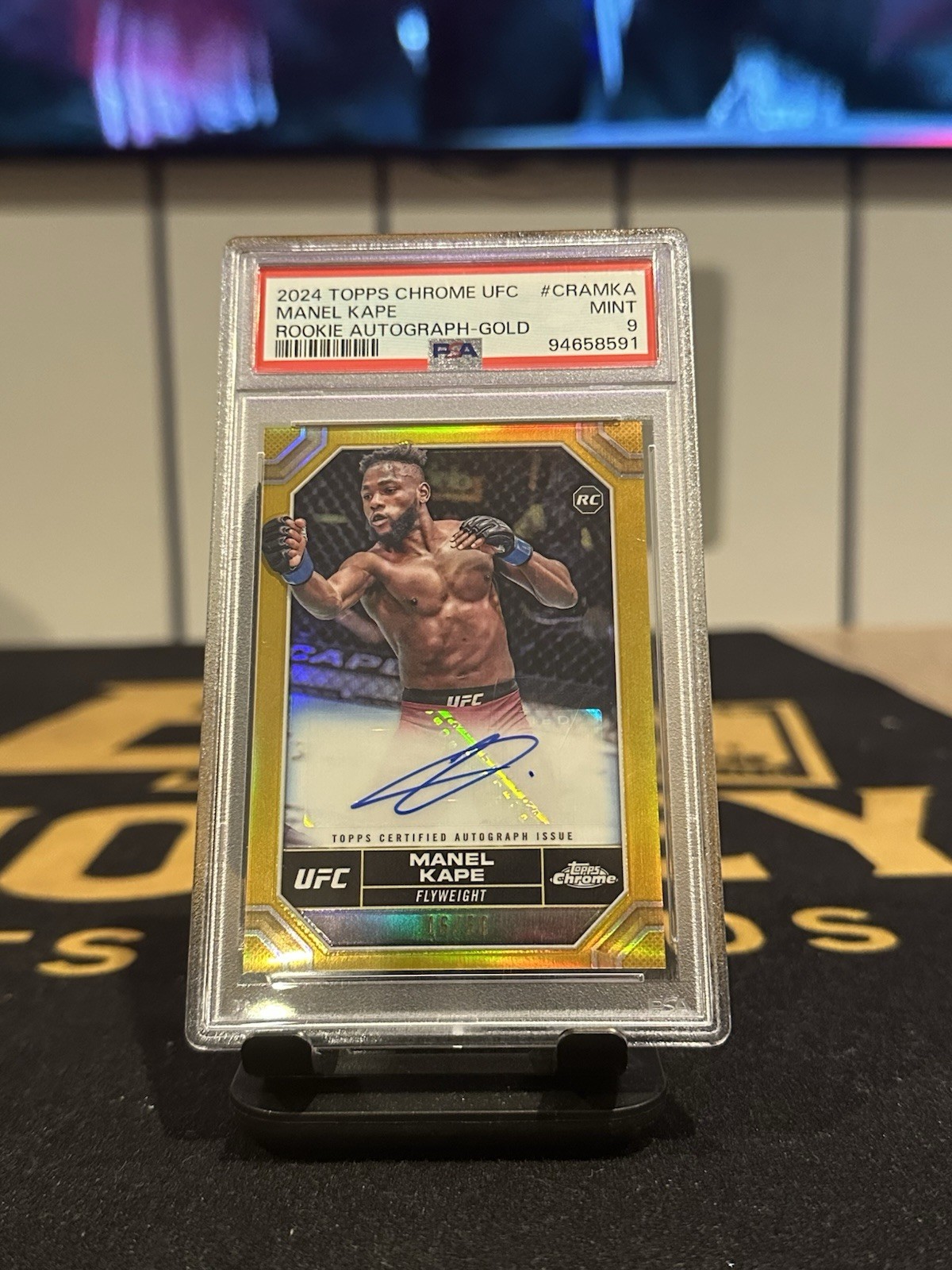 2024 Topps Chrome UFC Chrome Rookie Autographs Manel Kape /50 RC PSA 9