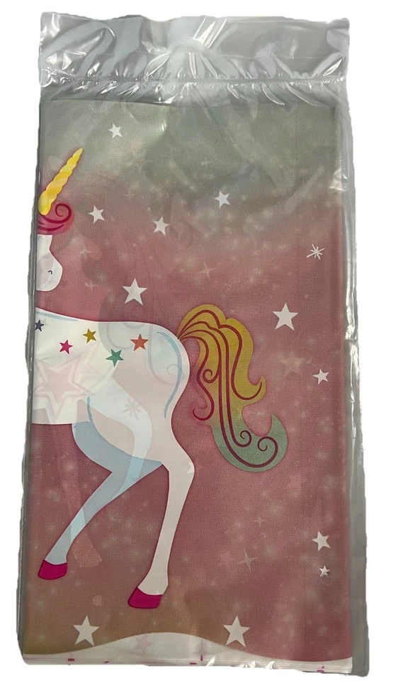 Mantel de plástico unicornio encantado 54" x 96" decoración fiesta cumpleaños Foto 3 de 4