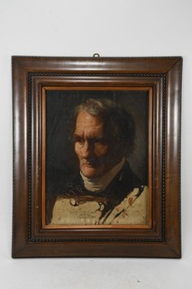 P97M73 Painting Portrait of a Man Monogrammed A. D. & Dated (18)52