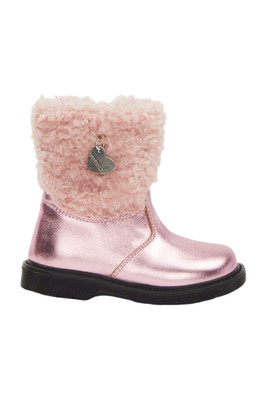 MonnaLisa Metallische Fellstiefel Mädchen Schuhe Kinder Gr. EU 32 Pink Mädchen