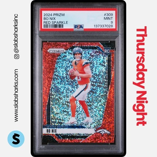 2024 PANINI PRIZM #309 BO NIX RED SPARKLE RC ROOKIE PSA 9