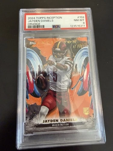 2024 Topps Inception Jayden Daniels #159 Orange /50 RC PSA 8