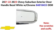2021 22 2023 Chevy Suburban Exterior Door Handle Bezel White  w/Chrome 84818433