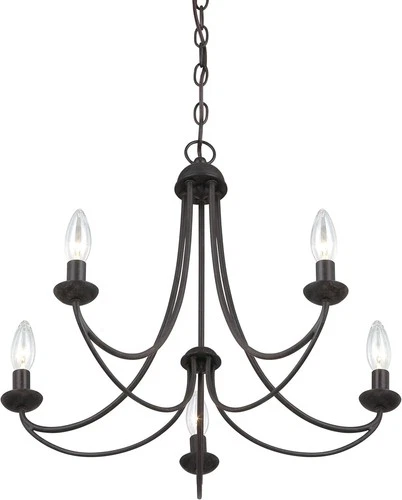 Quoizel MRN5005IB Five Light Chandelier Mirren Imperial Bronze - Picture 2 of 4