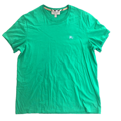 Burberry War Horse Embroidered Crew Neck Short Sleeve Shirt Green