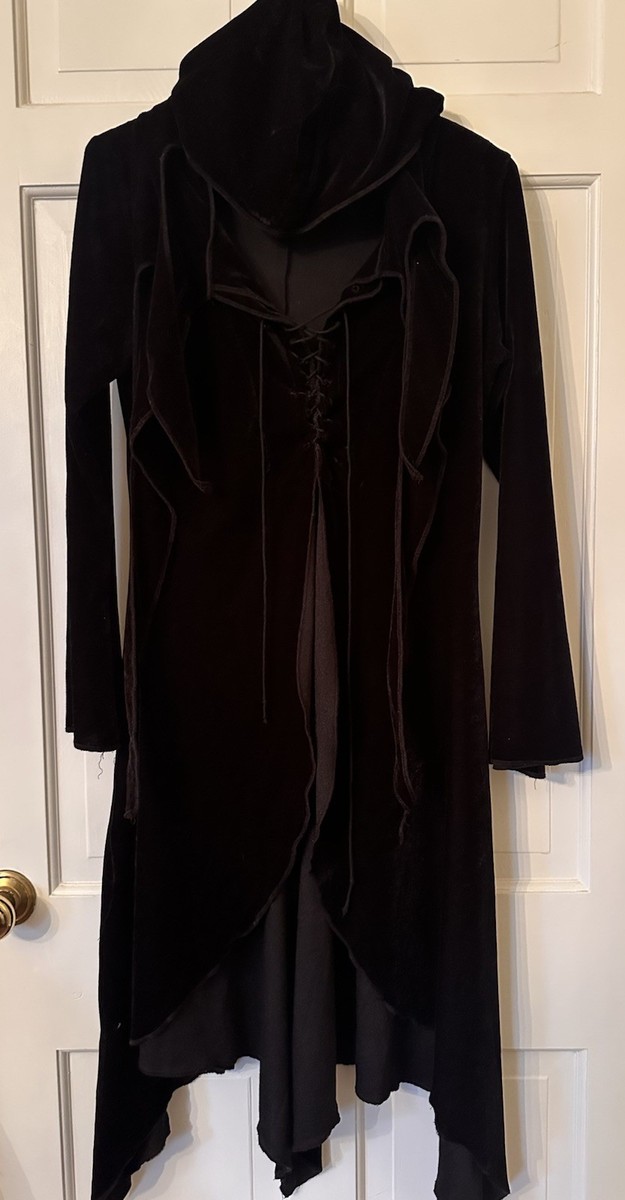 The Pyramid Collection Black Velvet Velour Corset Jacket Gothic Witch Ren Fair S View 2