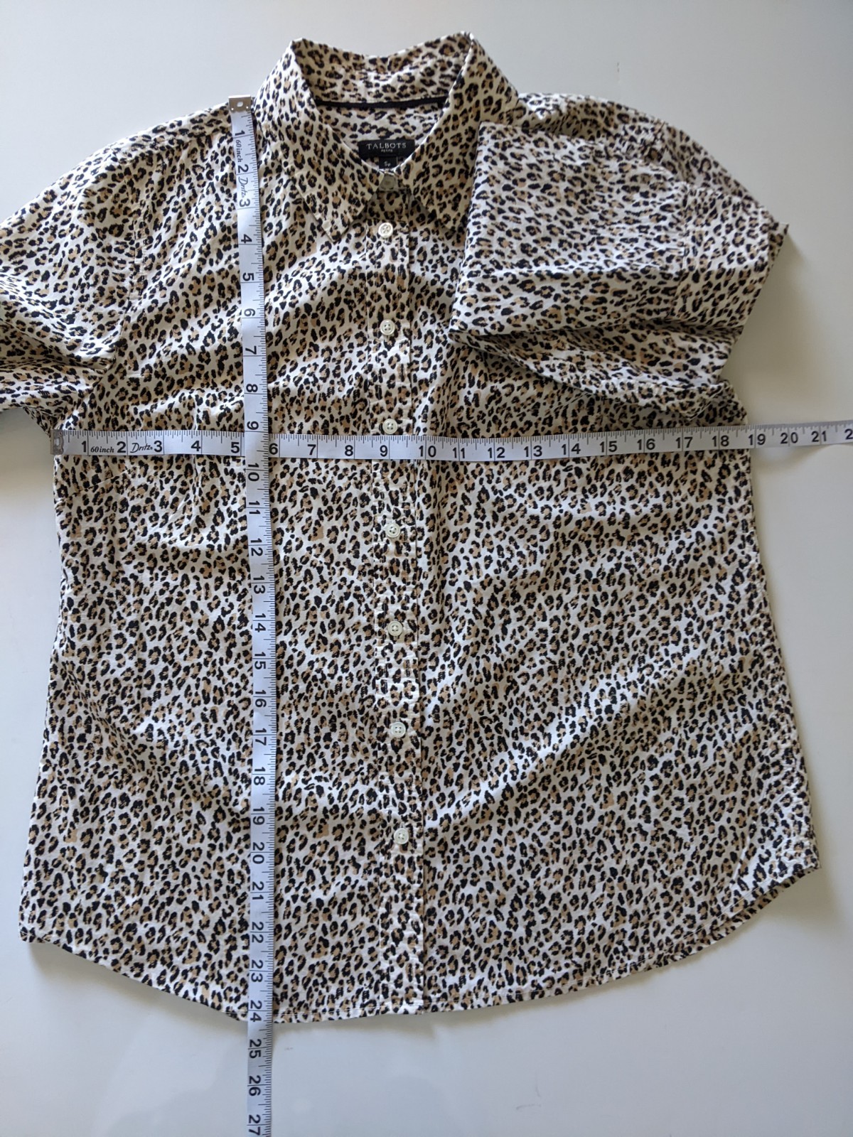 Talbots Petite Leopard Print Button Down Cotton L… - image 7