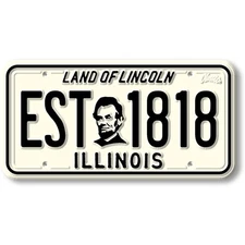 Illinois State License Plate Magnet by Classic Magnets, 1.9" x 3.8"