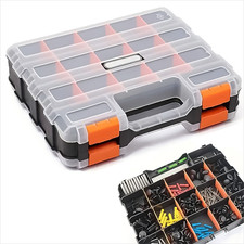 34 Compartment Parts Storage Organiser Box Screws Nails Storage Carry Case Box