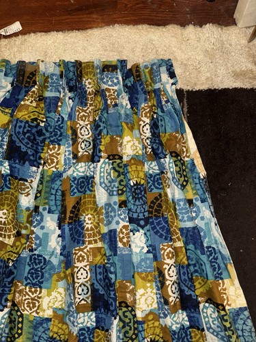 1970's Imported Linen Mid Century Era Vintage Curtains Lot Of 4 100” x 32” - Picture 16 of 24